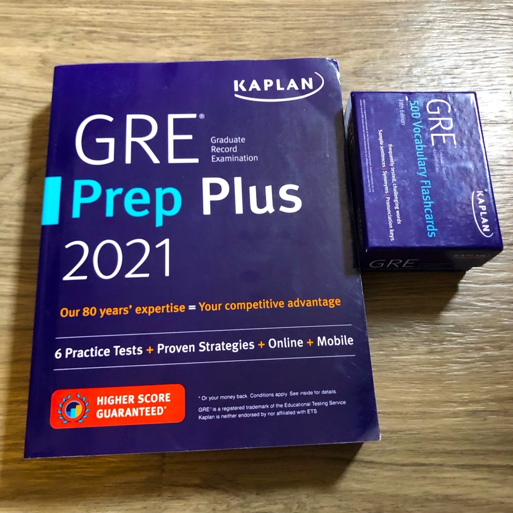 Kaplan GRE Study Book and Flash Cards